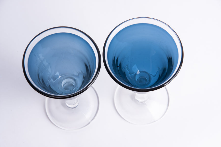 pair of blue goblets