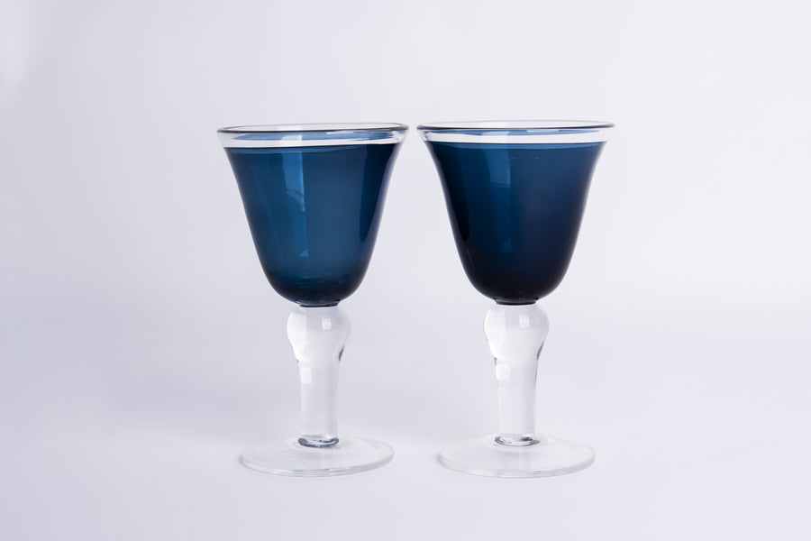 pair of blue goblets