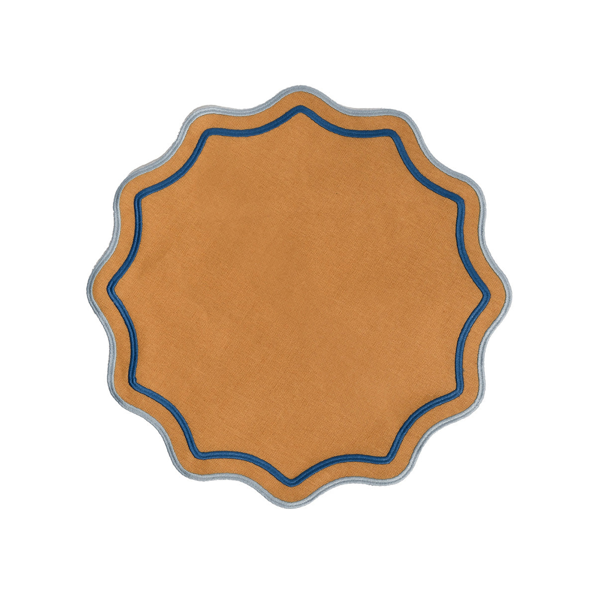 Set Di 2 Tovagliette Americane In Poliestere Blu - Lavabili, Rotonde, 30 Cm Di Diametro, Antiscivolo E Resistenti Al Calore - 3
