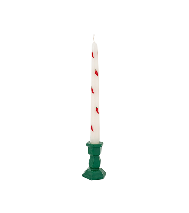 Hand-Painted Conical Candle w/ Base