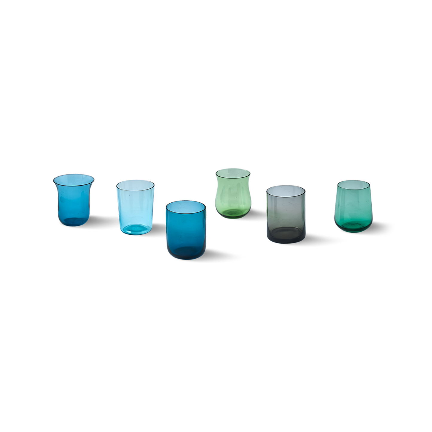 Set of 6 Tumblers Blue/Green Nuances