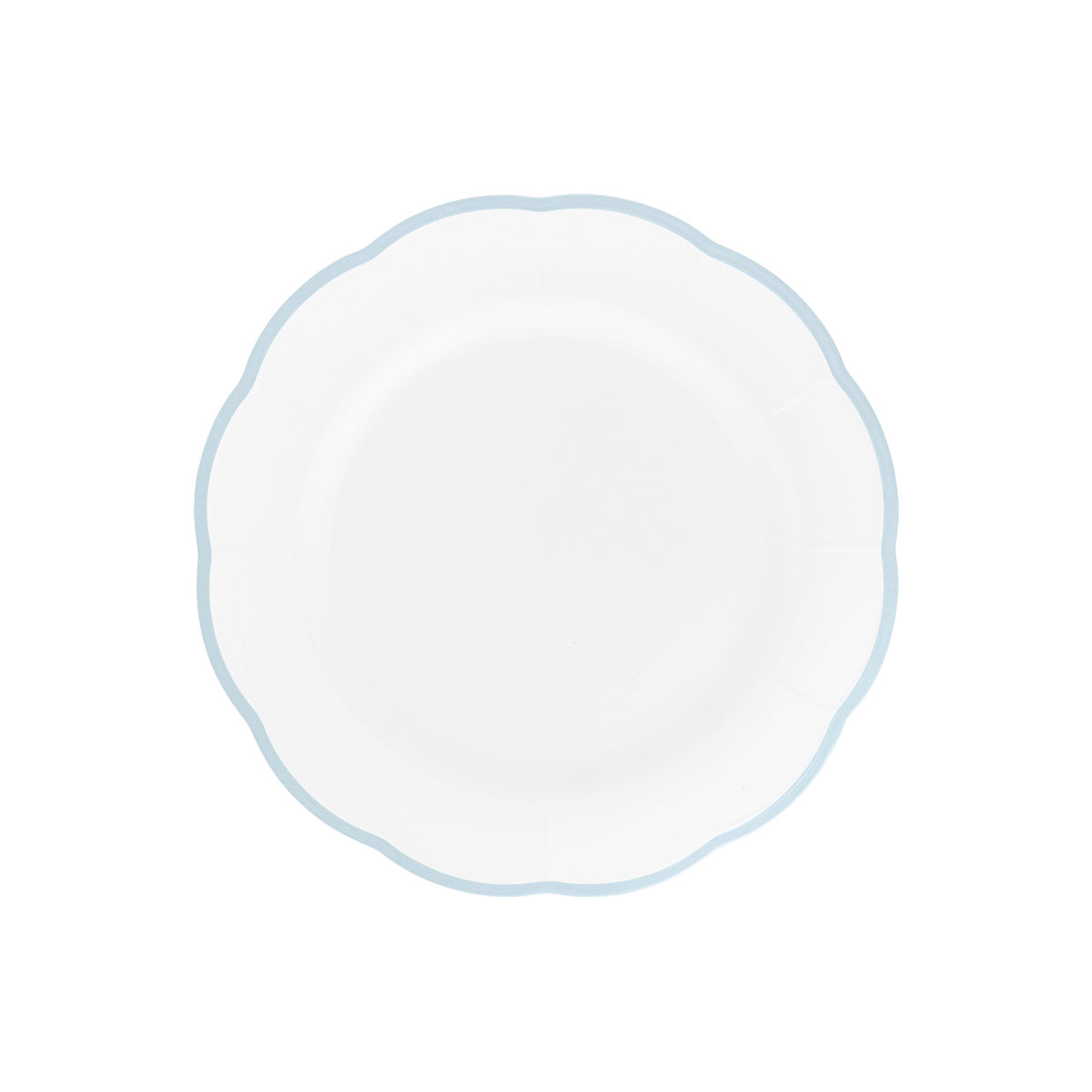 Fruit Plate Light Blue Scalloped Rim x8