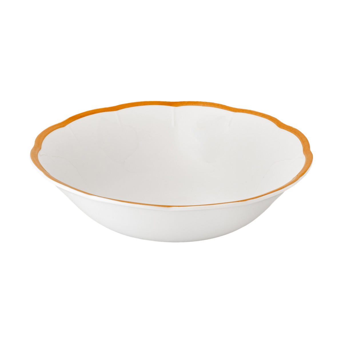 Salad Bowl Ocher Scalloped Rim