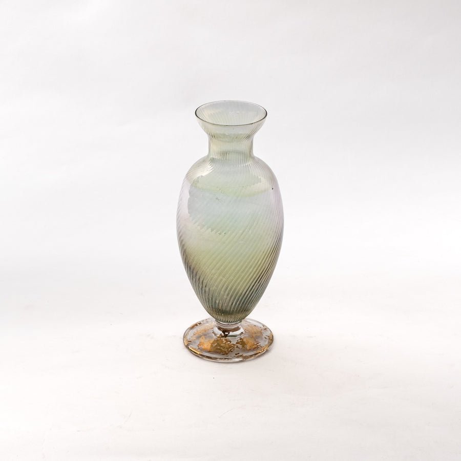 Iridescent vase with cap