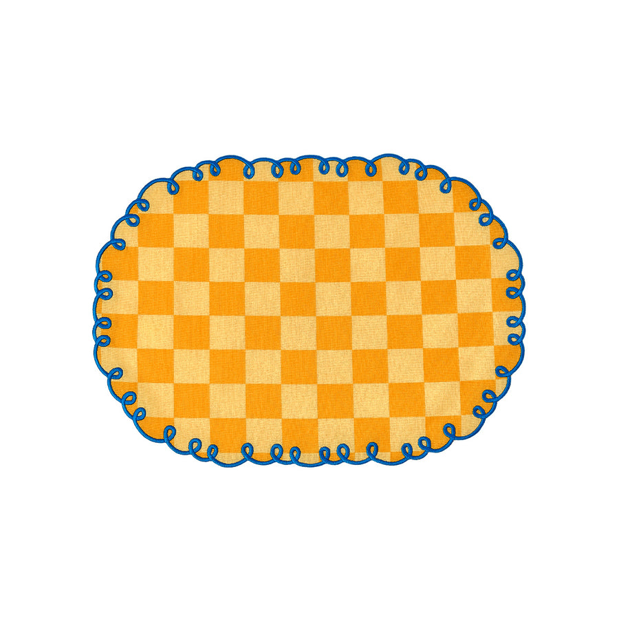 Set of 2 placemats with embroidered edge