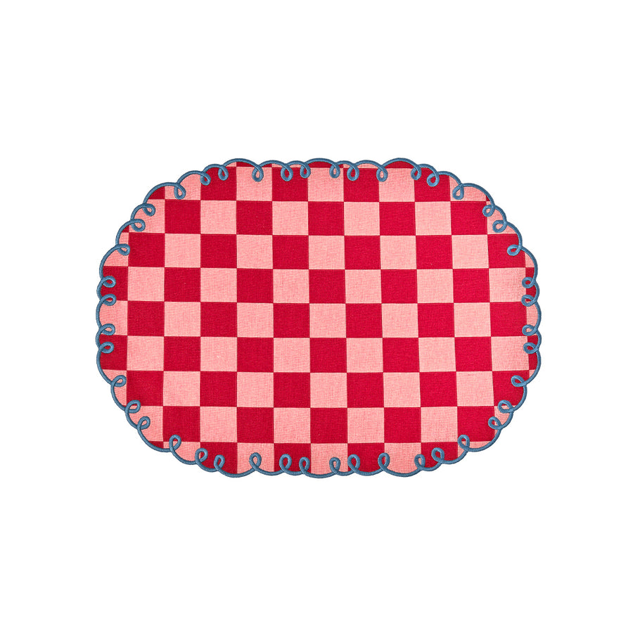 Set of 2 placemats with embroidered edge