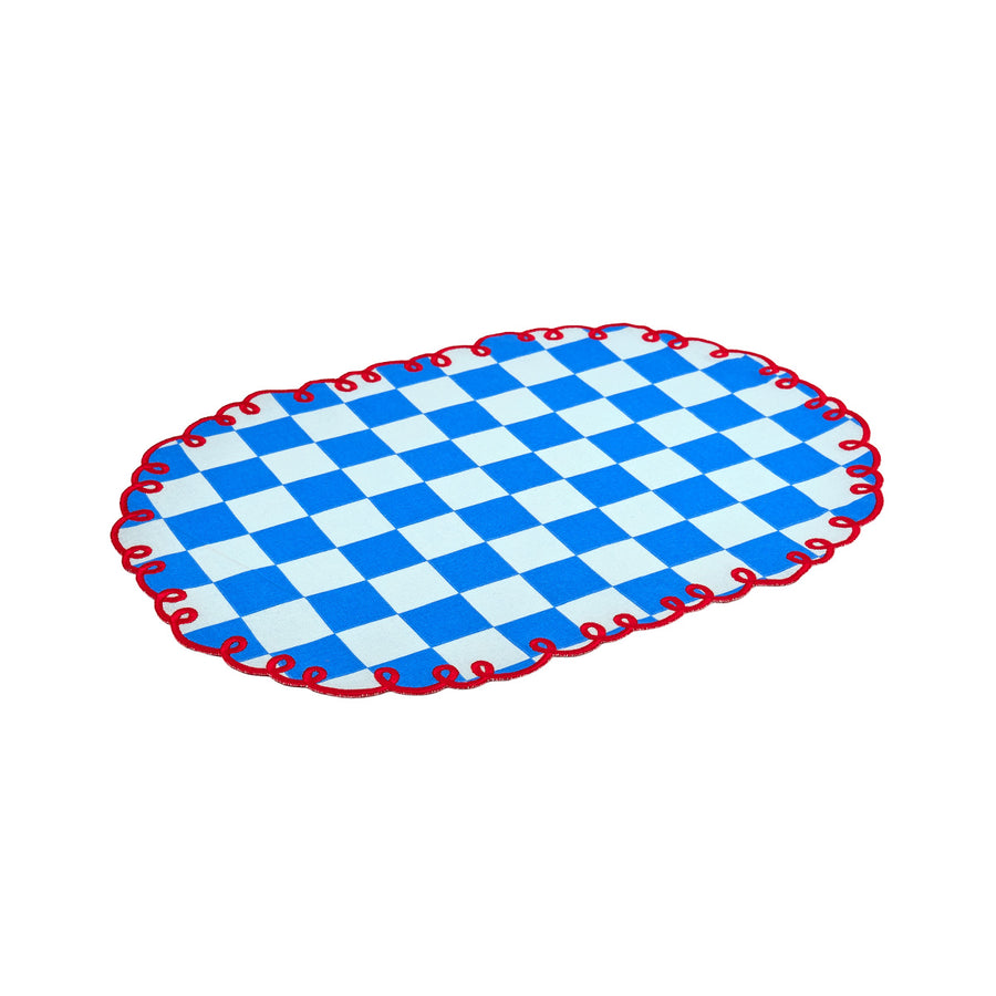 Set of 2 placemats with embroidered edge