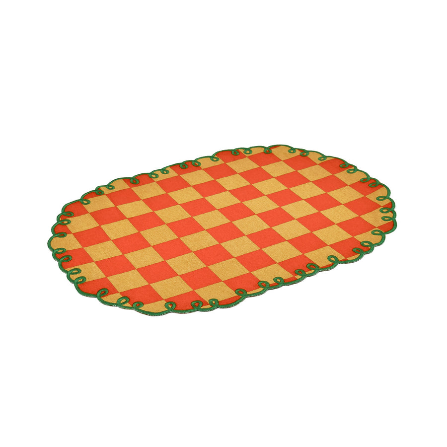 Set of 2 placemats with embroidered edge