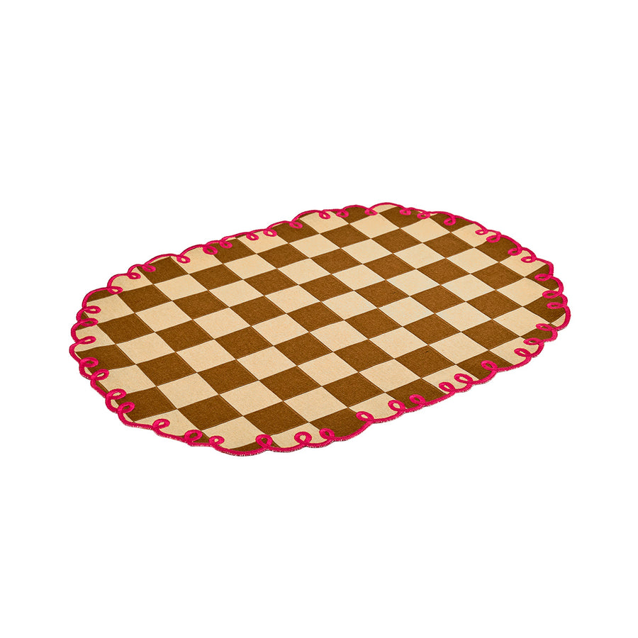 Set of 2 placemats with embroidered edge