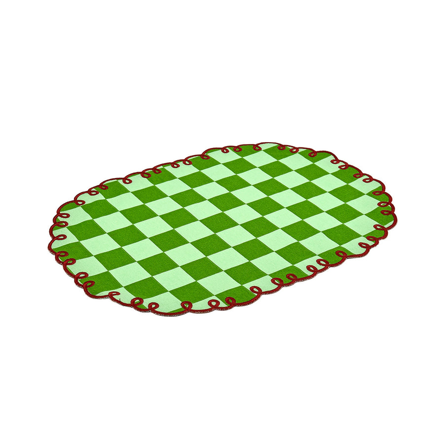 Set of 2 placemats with embroidered edge