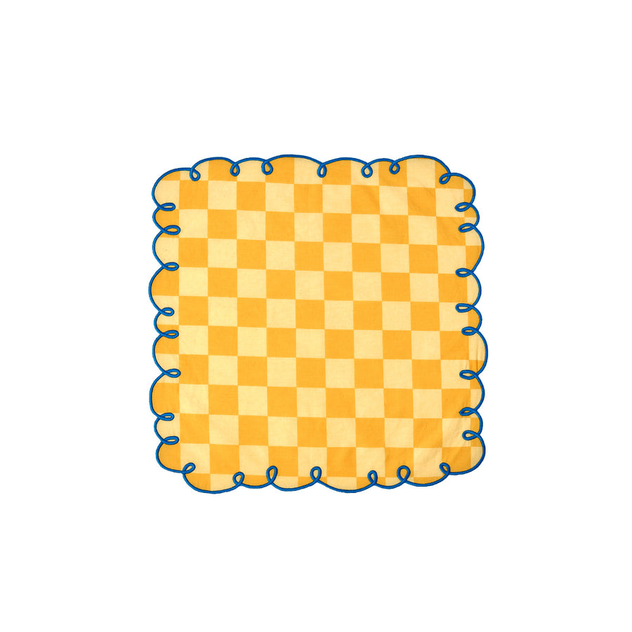 Set of 2 embroidered edge napkins