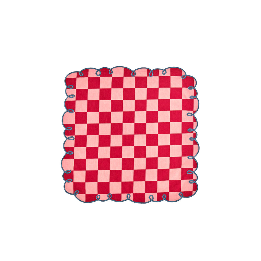 Set of 2 embroidered edge napkins