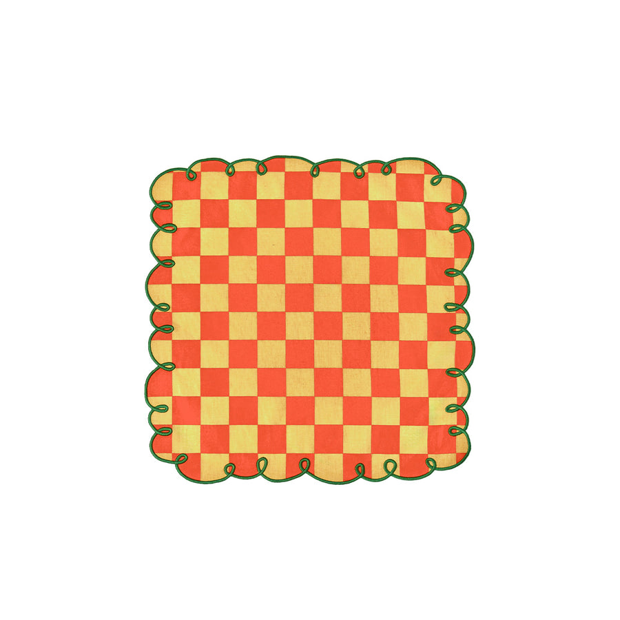 Set of 2 embroidered edge napkins