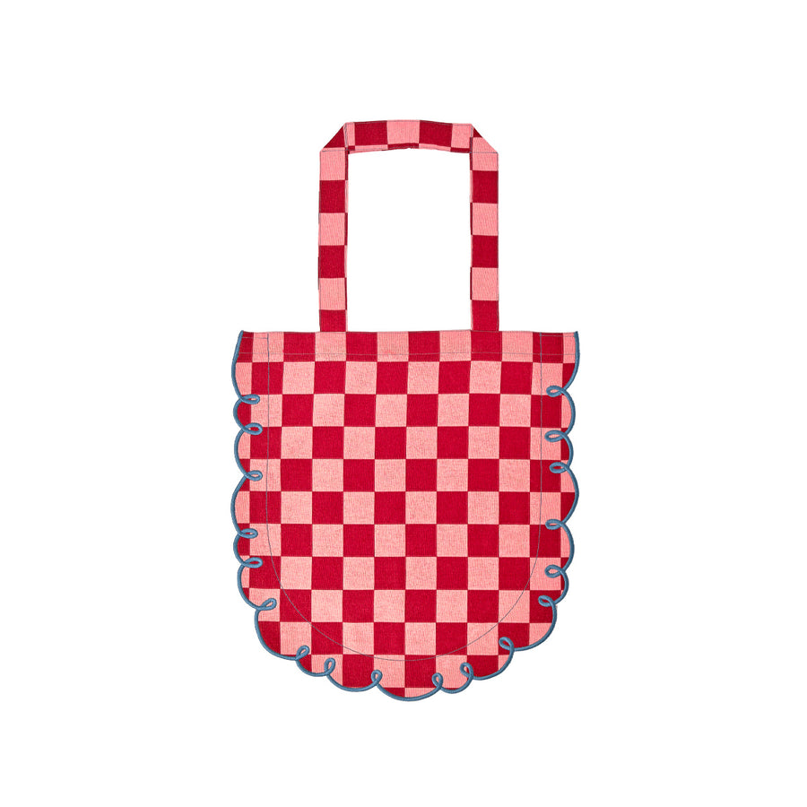 Shopping bag bordo ricamato