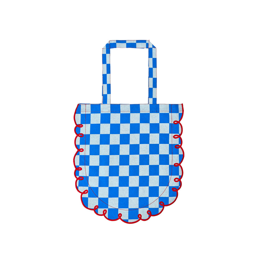 Shopping bag with embroidered edge