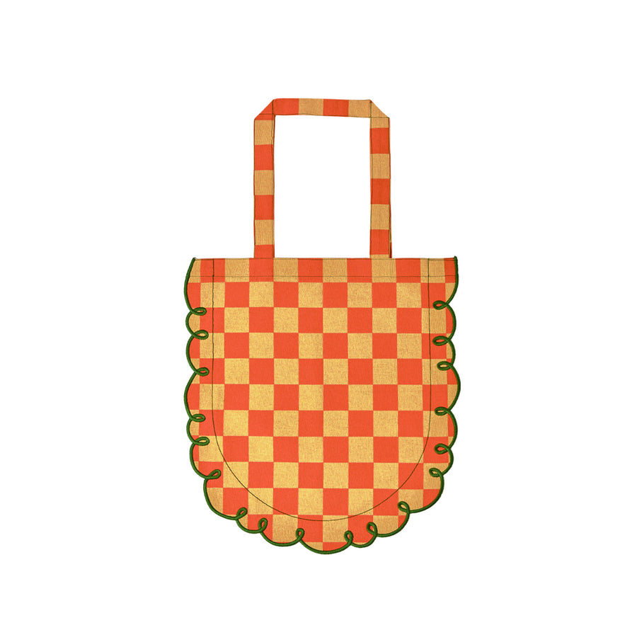 Shopping bag with embroidered edge