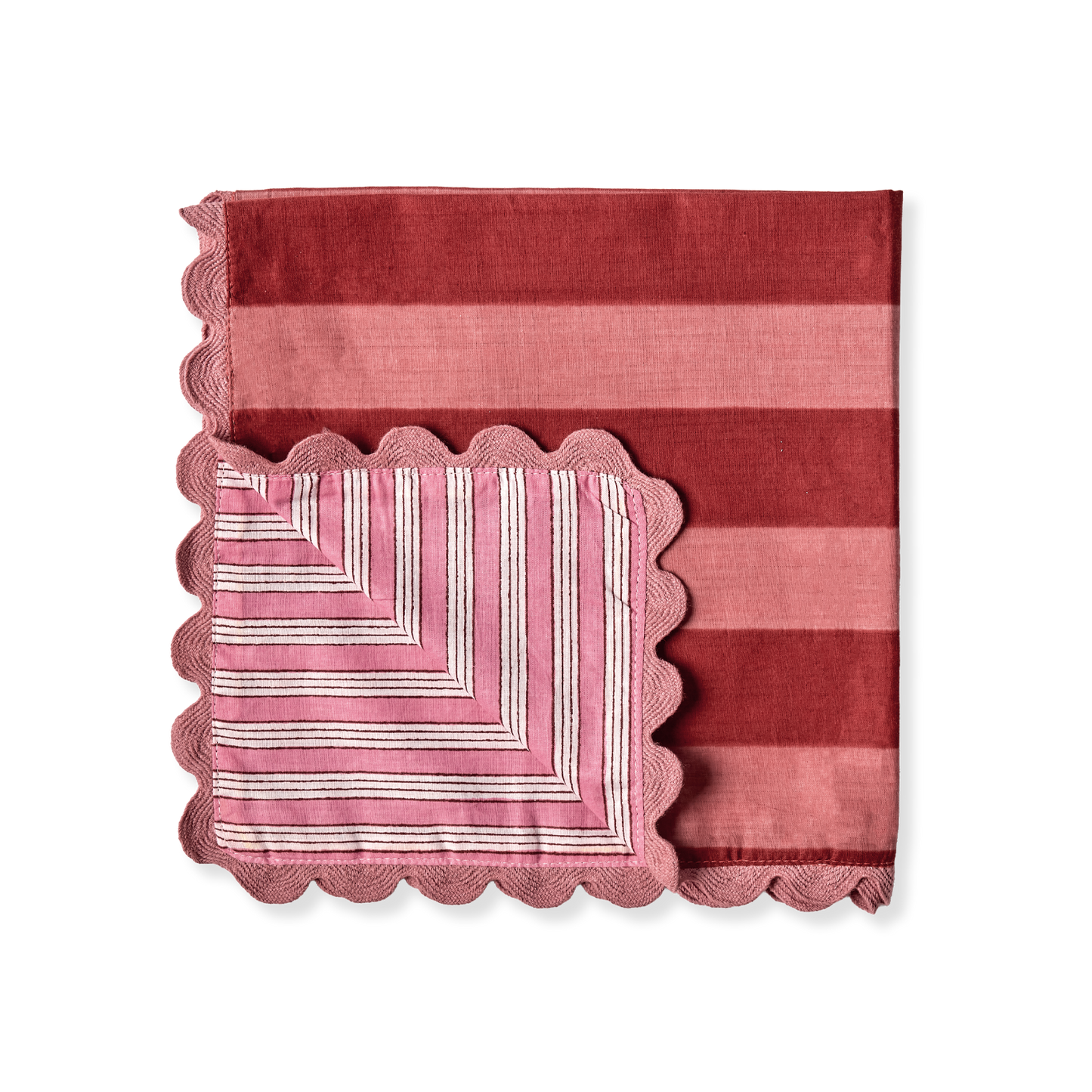 Set 2 Tovaglioli Double Face Rosa/Bordeaux