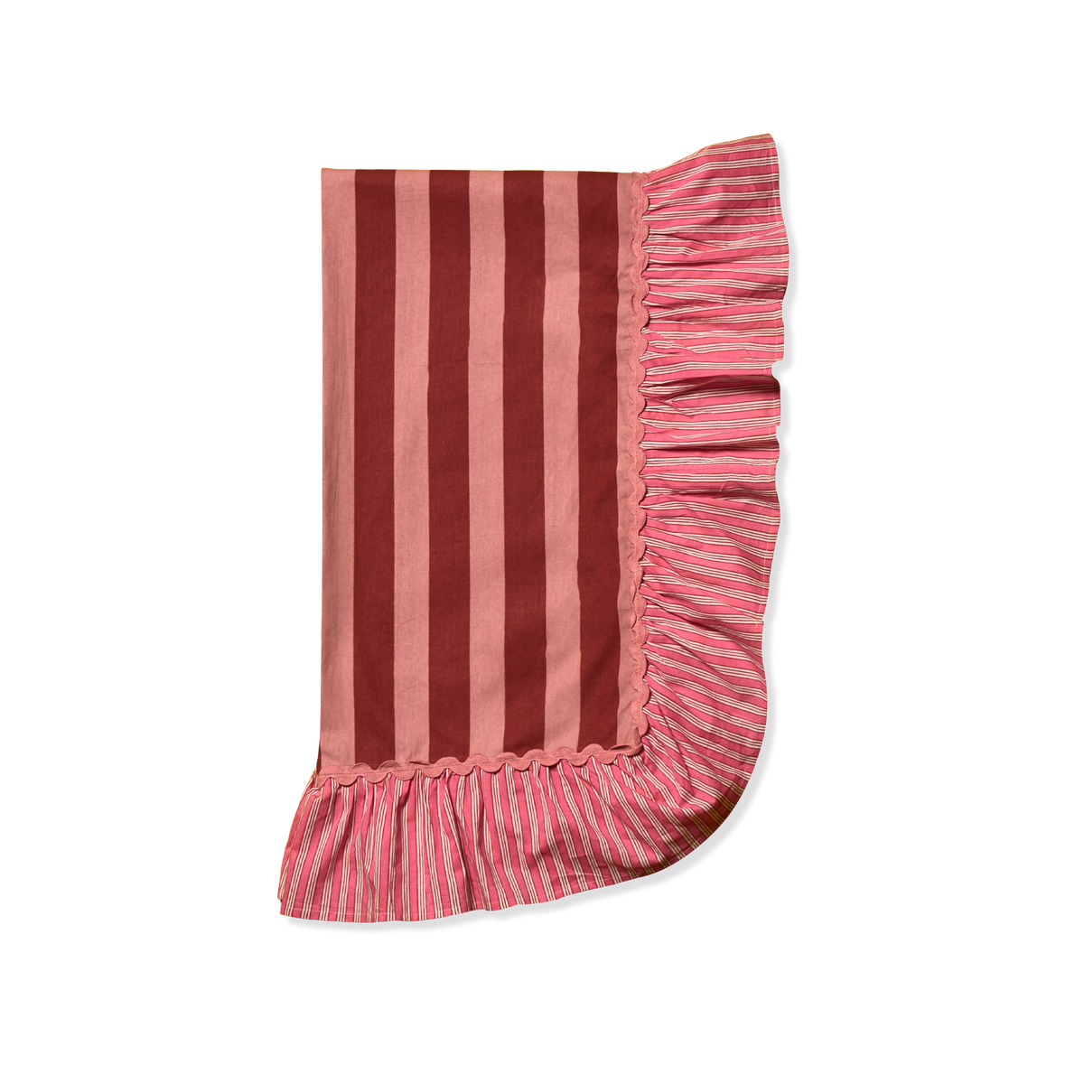 Tovaglia con Borsa Righe Rosa/Bordeaux