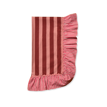 Tovaglia con Borsa Righe Rosa/Bordeaux