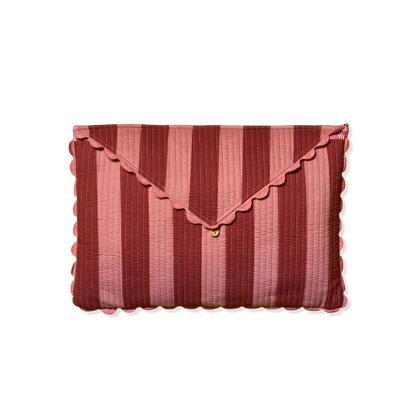 Tovaglia con Borsa Righe Rosa/Bordeaux