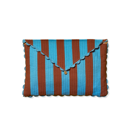 Tovaglia con Borsa Righe Azzurro/Bordeaux