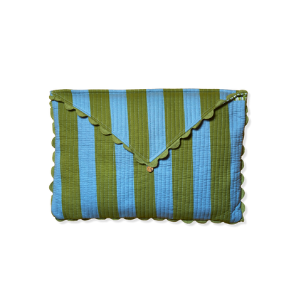 Tovaglia con Borsa Righe Verde/Azzurro