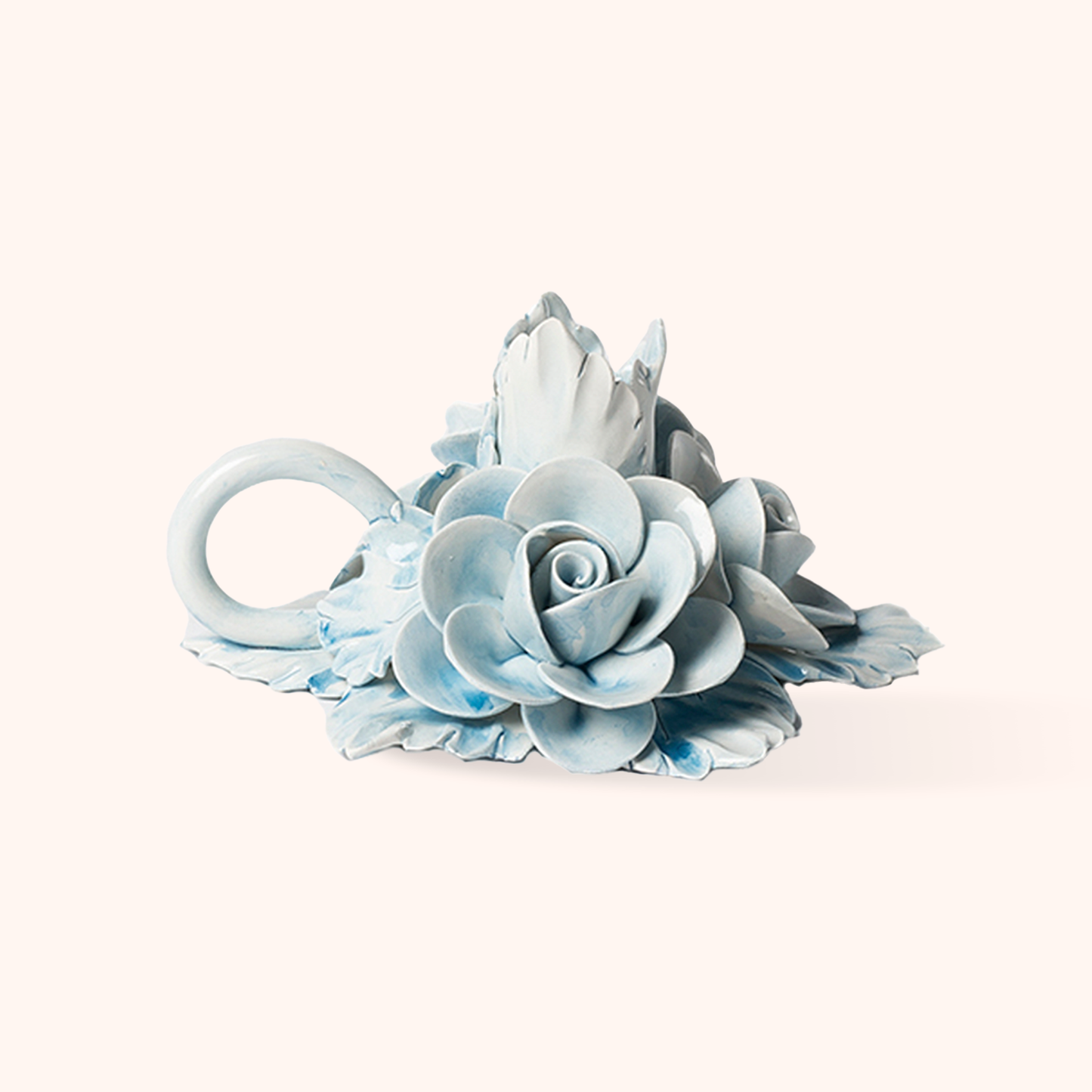 Light Blue Candle Holder with Loop