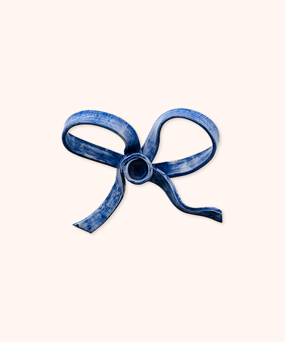 Blue Bow Candle Holder