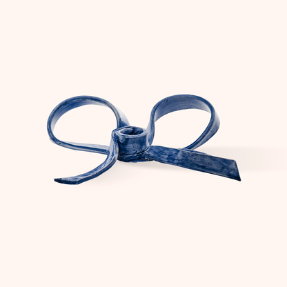 Portacandela Fiocco Blu