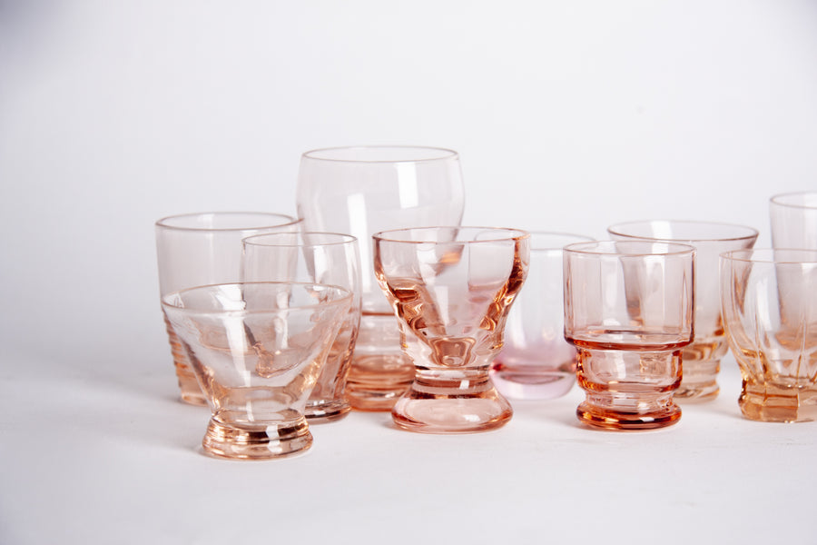 Bicchierini liquore vetro rosa