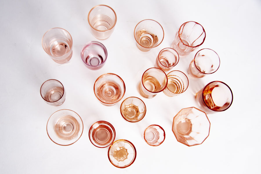 Bicchierini liquore vetro rosa