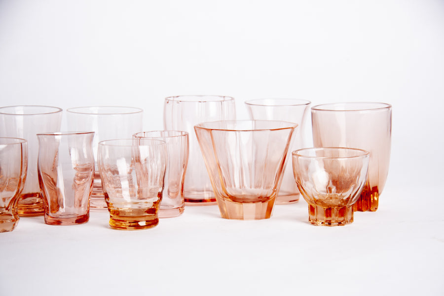 Bicchierini liquore vetro rosa