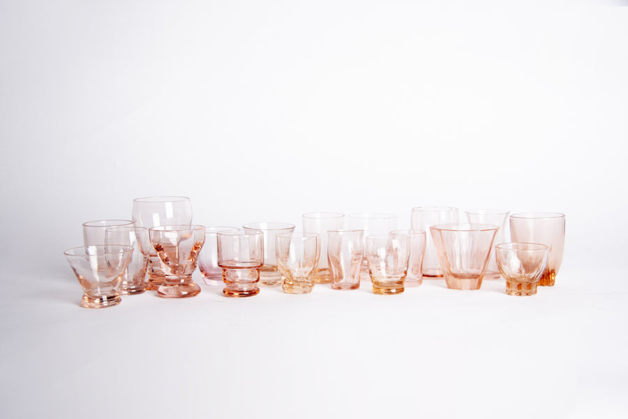 Bicchierini liquore vetro rosa