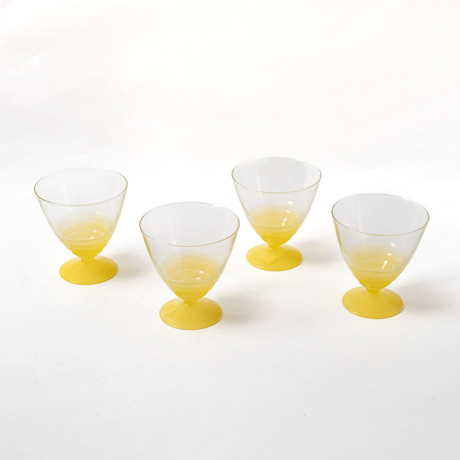yellow glass cups
