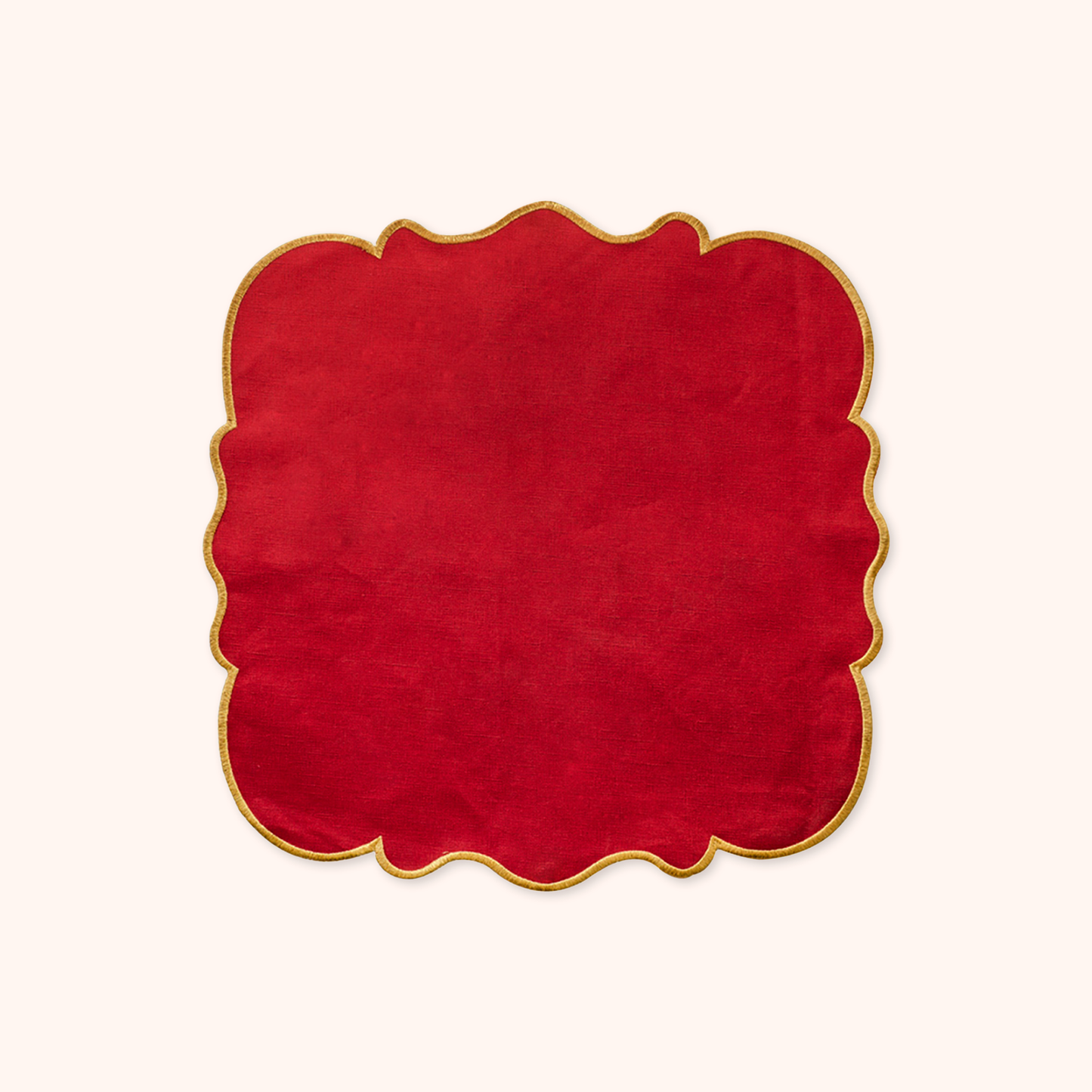 Set 2 Tovaglioli Rosso/Oro