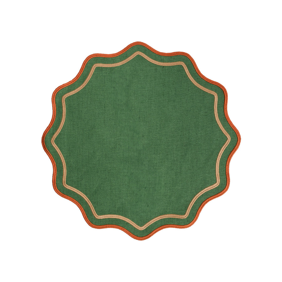Set 2 scalloped placemats