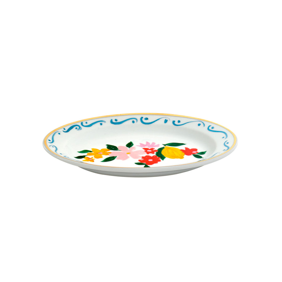 Vassoio Ovale Fiori e Limoni