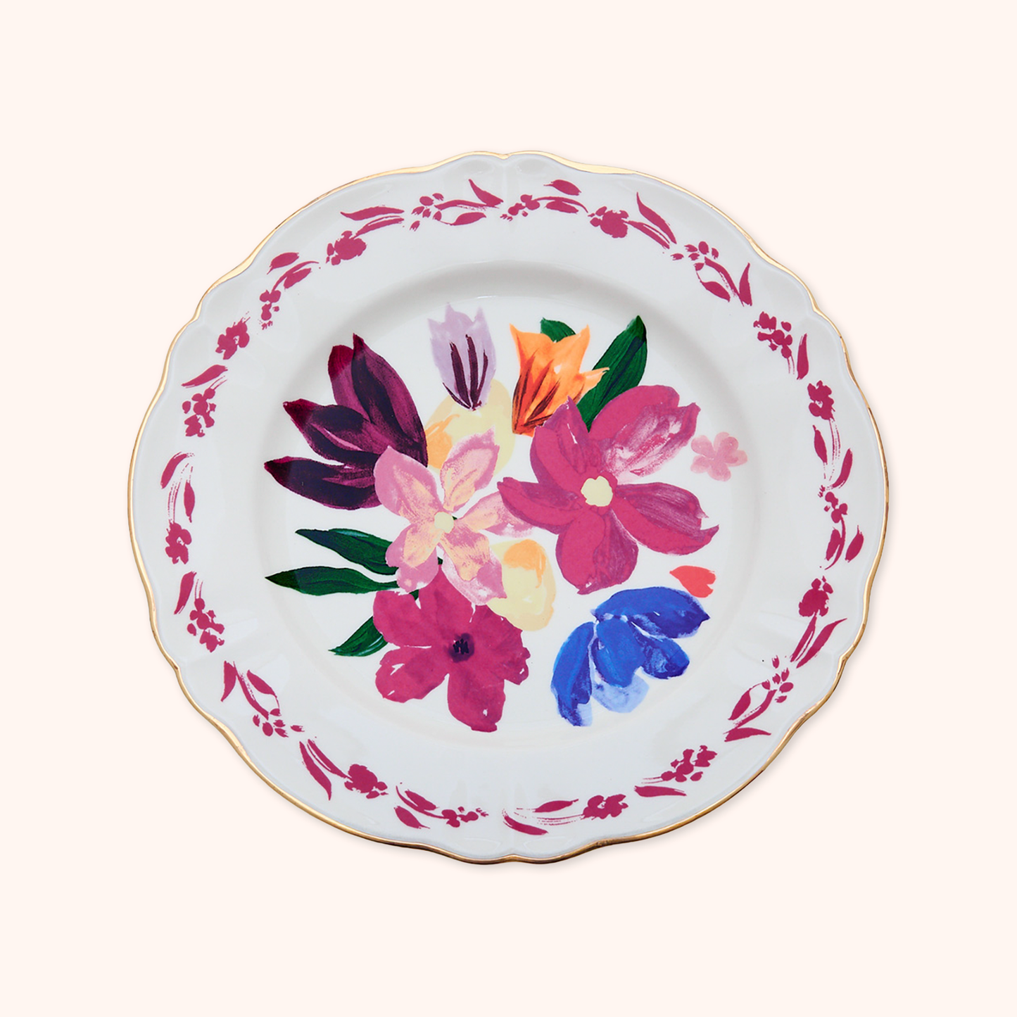 Magenta Bouquet Dinner Plate