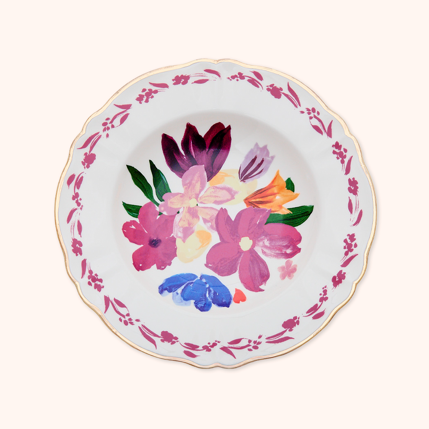 Magenta Bouquet Deep Plate