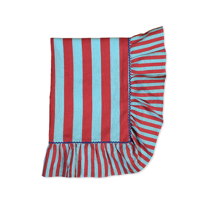 Striped Tablecloth with Volant