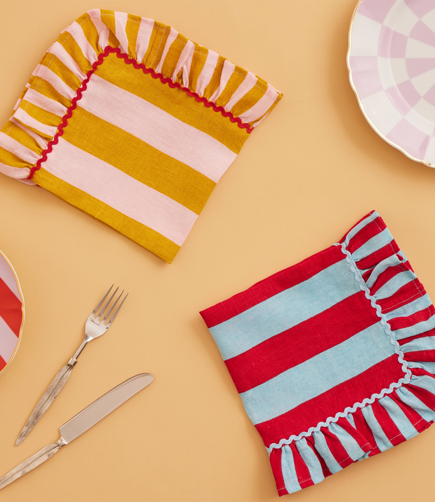 Striped Napkin with Volant
