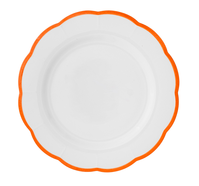 Dinner Plate Rust Scalloped Rim