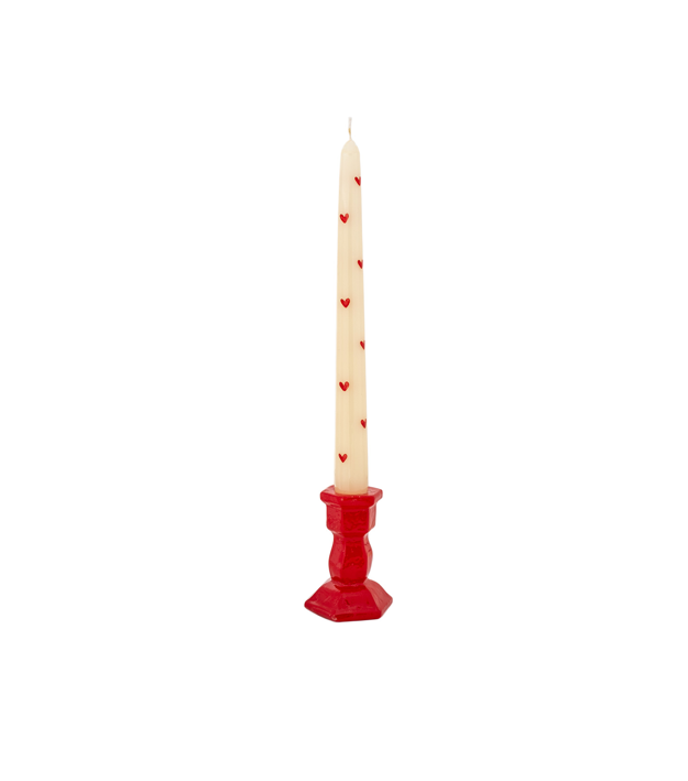 Hand-Painted conical candle w/base