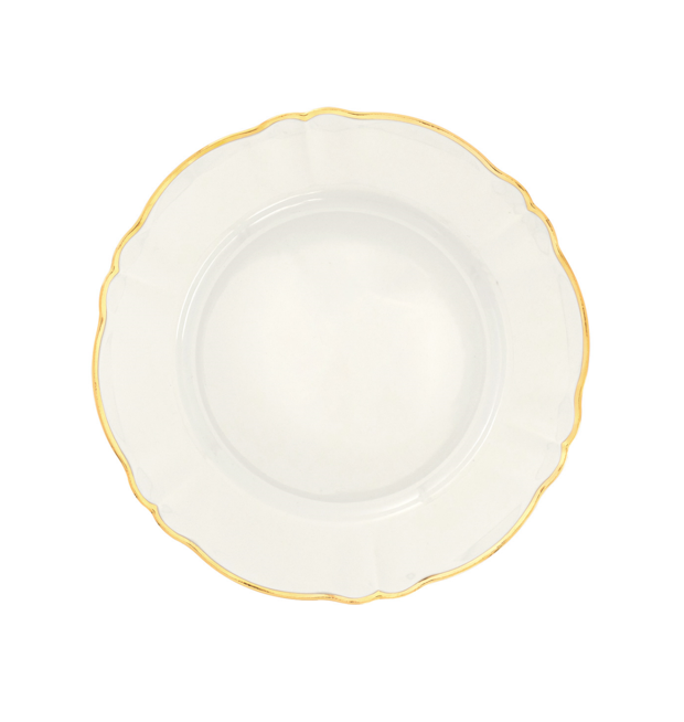 Ivory Dinner Plate Gold rim