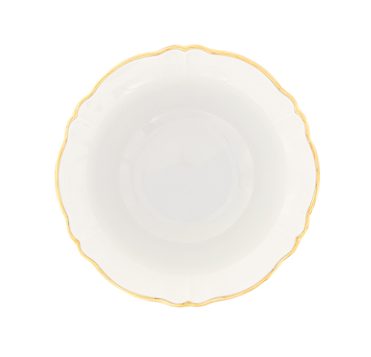 Ivory Salad Bowl Gold Rim