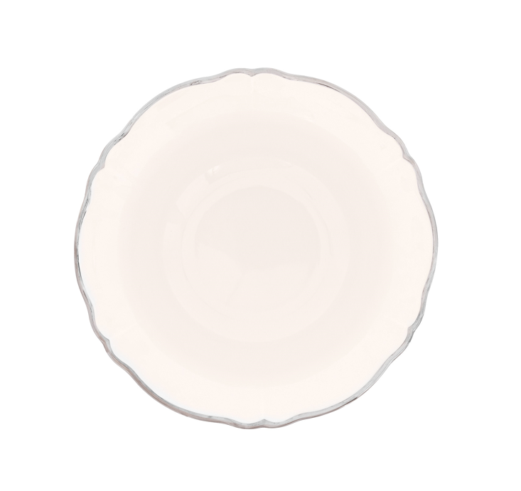Ivory Salad Bowl Platinum Rim