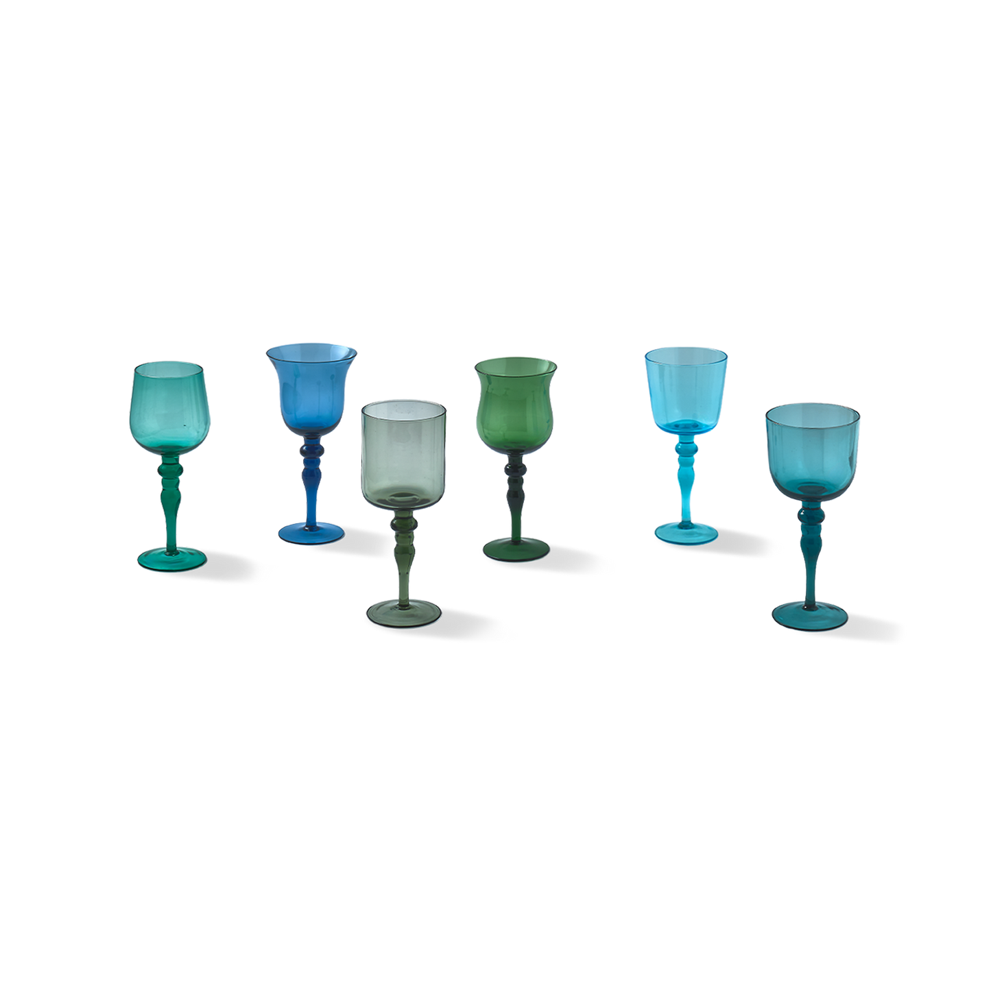 Set 6 Calici Vino Nuance Blu/Verde