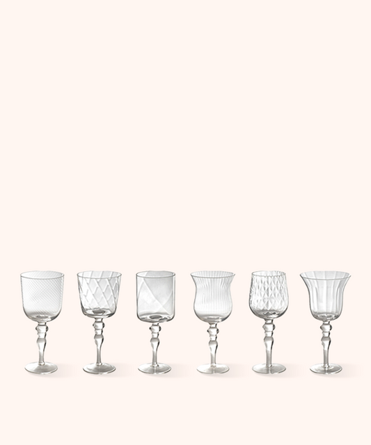 Set 6 Calici Vino Texture Trasparente