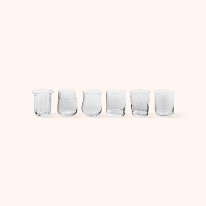 Set 6 Tumblers Textures Clear
