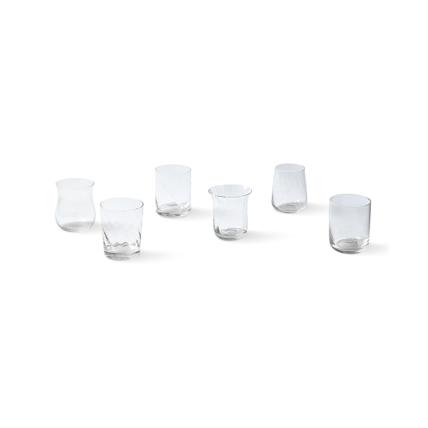 Set 6 Tumblers Textures Clear